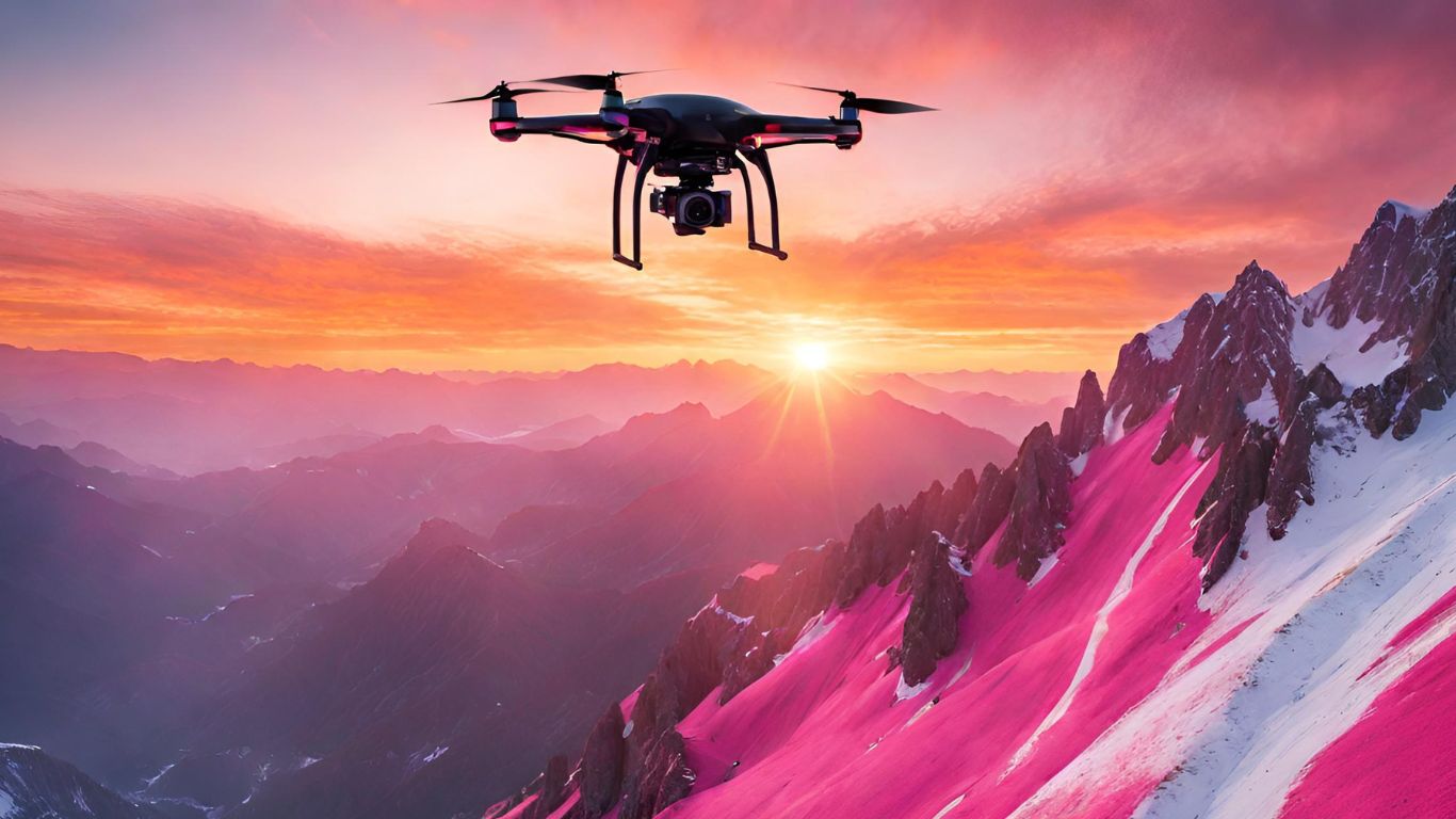 do drones have cameras scene over mountain