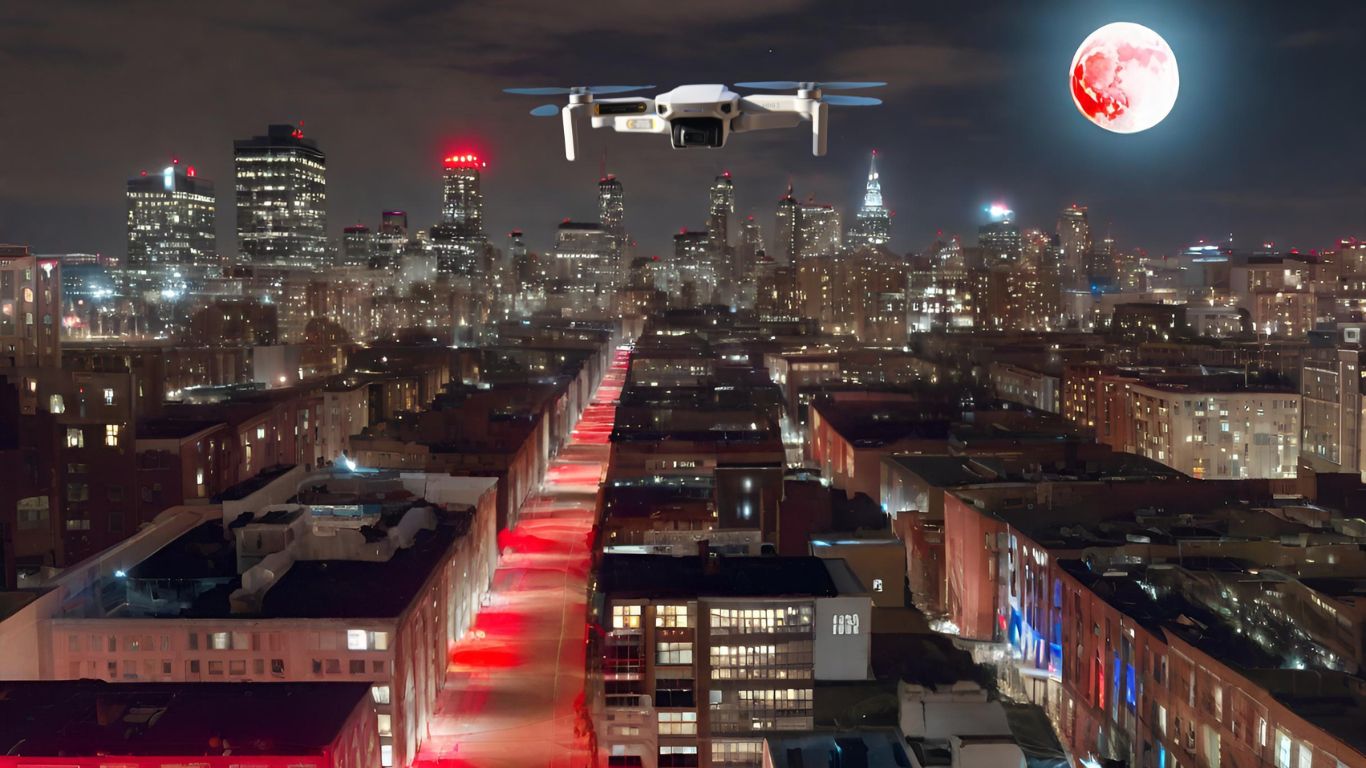 what do police drones look like at night over the city feature image