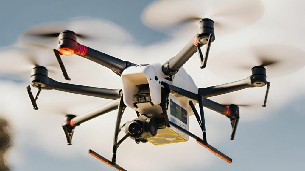 a drone mid-flight