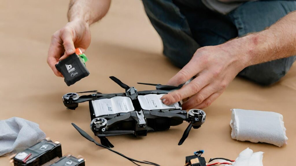 a person carefully inspecting a smart battery