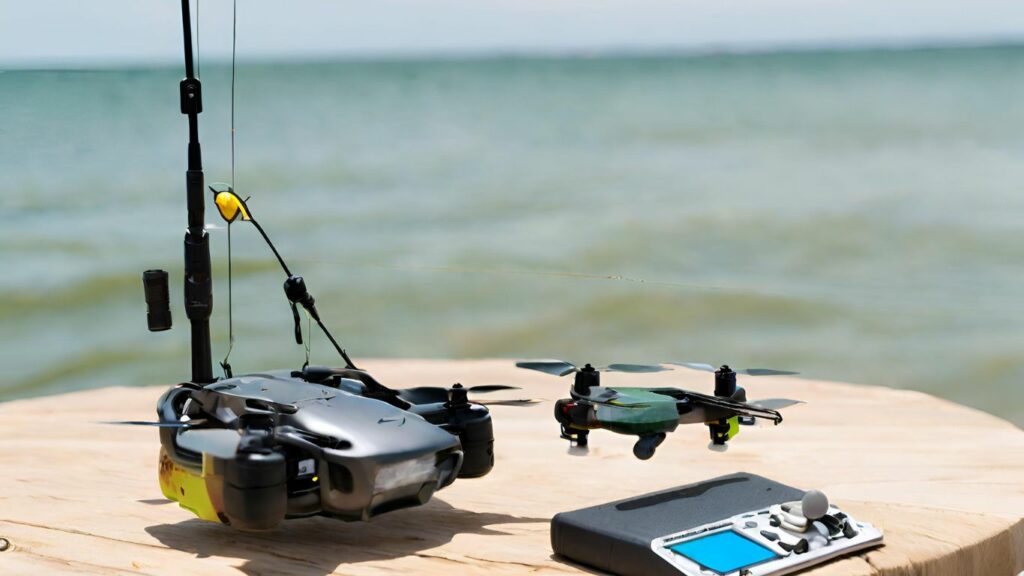 drone equipped with a high-quality fishing line spool