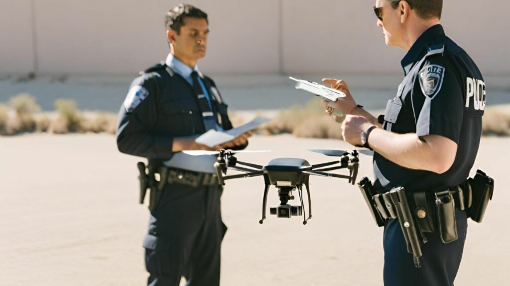 police officer operating a drone