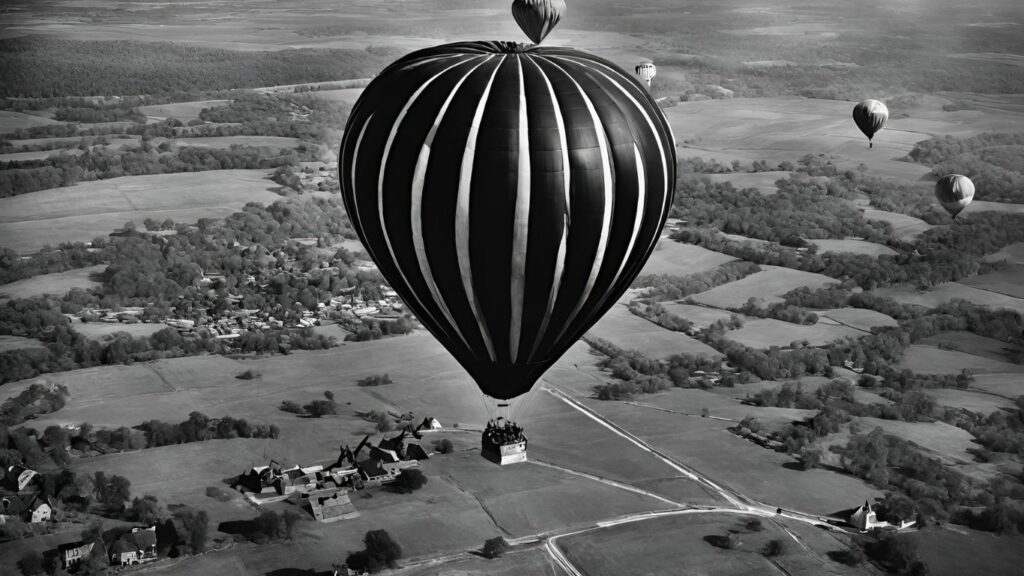 Photographer in a hot air balloon